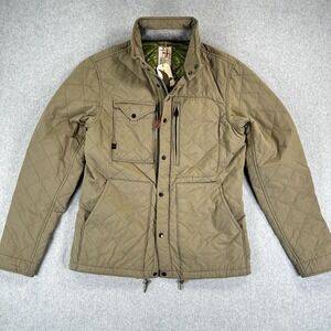 Relwen Quilted Tanker Jacket Mens Small Brown Nylon Insulated Outdoor Field